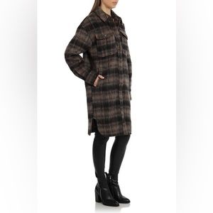 Avec Les Filles Mid Length Shirt Jacket,                   Black/Cafe